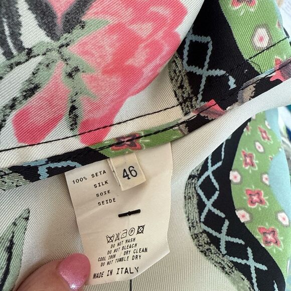 Etro silk detailed Floral pastel Multicolor Women's spring jacket blazer 46 - Picture 3 of 8